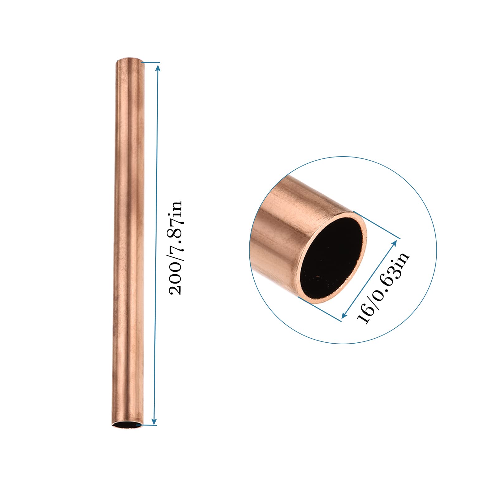 QUARKZMAN Tubo Redondo De Cobre 20x100mm – 1uds Sin Costura Para Bricolaje, Maquetas Y Decoración
