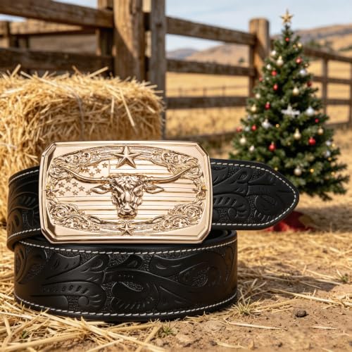 Image of Dubulle Mens Ratchet Belt Gold Click Buckle Adjustable Leather Belts