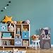 Relaxdays Aufbewahrungskorb für Kinder, Waschbär-Motiv, faltbar, H x D: 55 x 33 cm, Spielzeugkorb mit Henkeln, grau