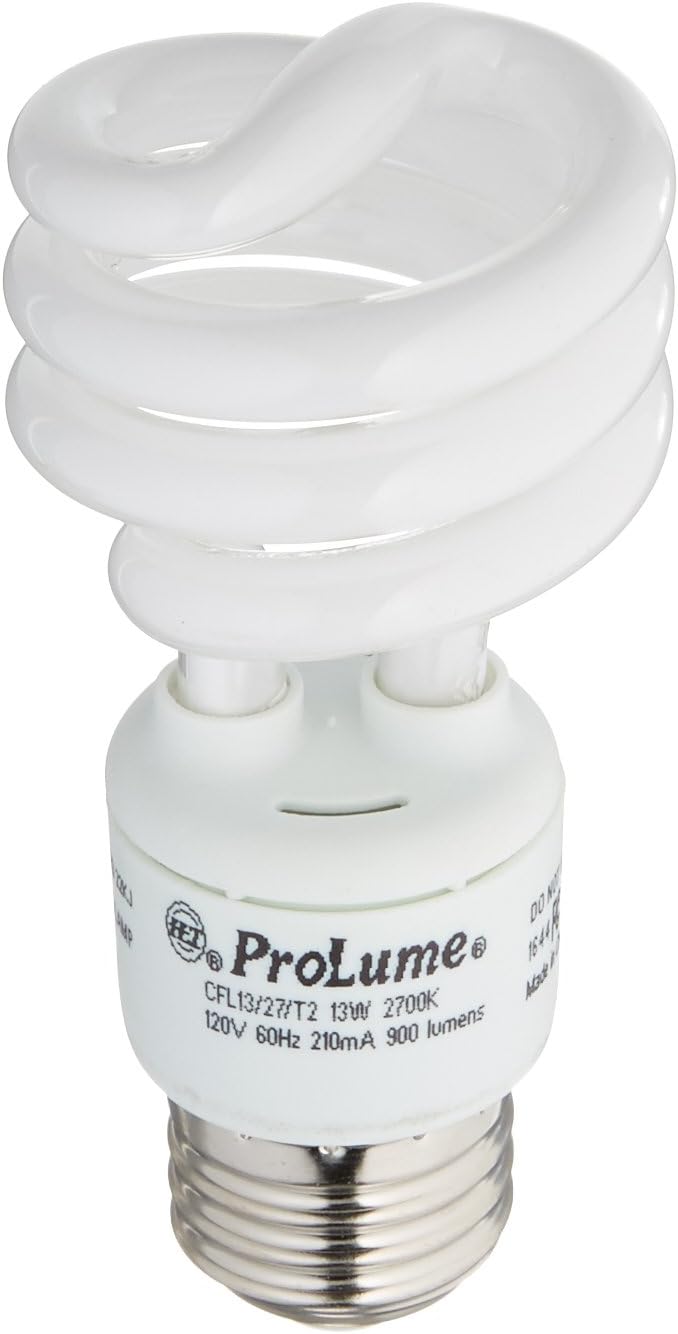 CFL13/27/T2 45049 13W T2 Spiral 2700K Med Fluorescent Tube Light Bulb