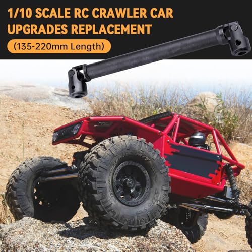 Image of Splined Steel Universal Drive Shaft Driveshafts CVD Axle Shaft 1 /10 Scale RC Crawler Car Upgrades Replacement for Traxxas Axial Tamiya RC4WD Redcat Racing (135-220mm Length)