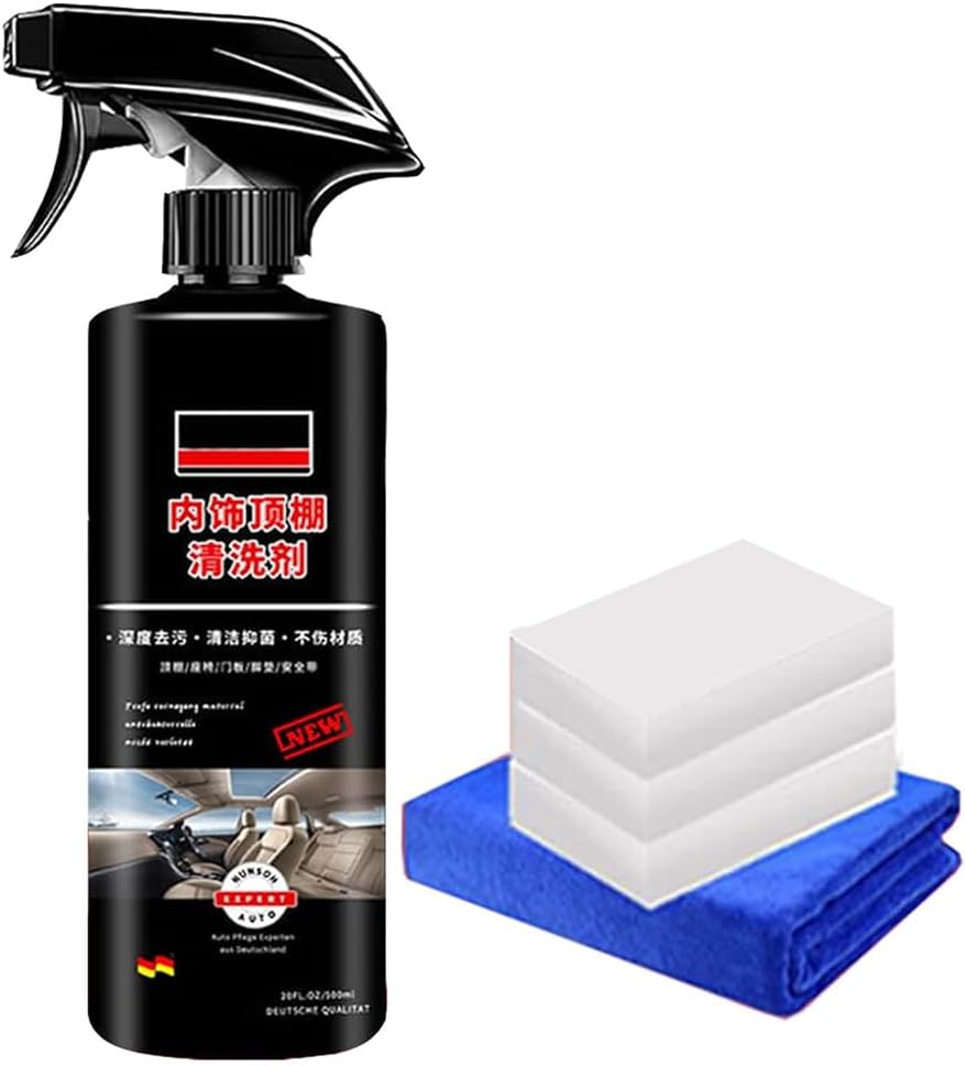 Car Detailing Headliner Cleaner,250ml Rubson Car Cleaner,Multifunctional Car Cleaner Spray,Car Interior Cleaner All Purpose,Powerful Stain Removal Kit