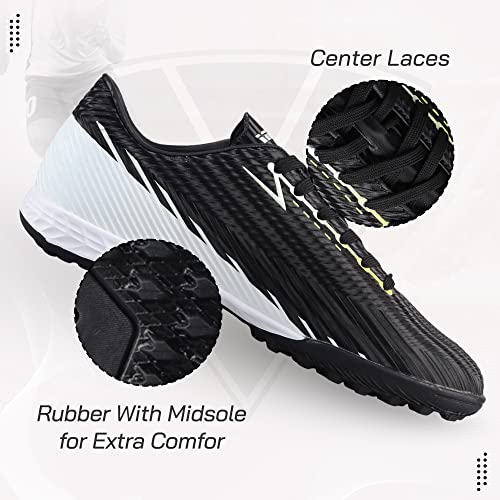 Vizari Men's Tesoro Tf Turf Soccer Shoes | For Teens And Adults (Black/White, Us_Footwear_Size_System, Adult, Men, Numeric, Medium, Numeric_7) #TOP3