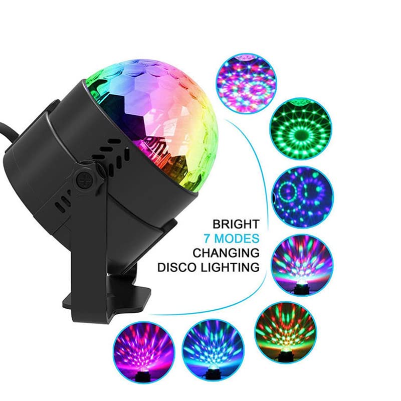 Lancoon Disco Ball Light Sound Activated Party Lights DJ Dance Stage Light Colourful RGB 7 Modes Strobe Lamp with Remote Control for Home Room Dance Karaoke Parties Halloween Christmas