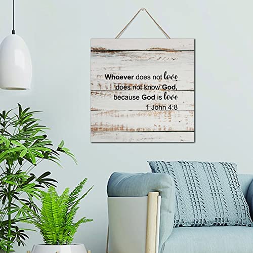 Panneau en bois citation religieuse decoration murale 30x30cm
