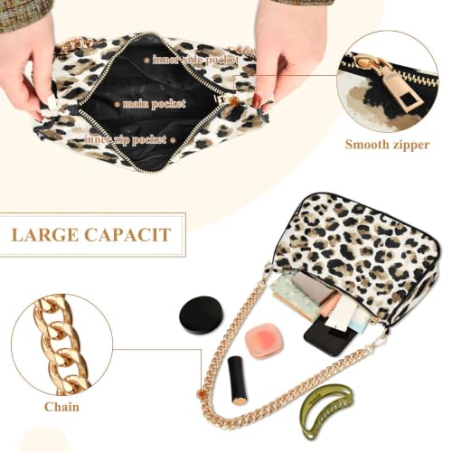 Image of Shoulder Bags for Women Animal Zebra Leopard Cheetah Tiger Print Hobo Tote Handbag Small Clutch Purse with Zipper Closure