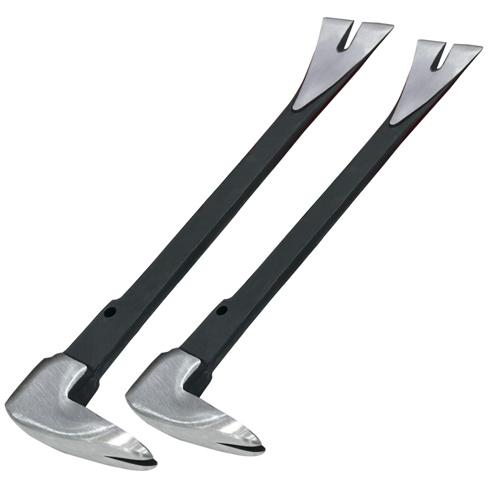 WEDO 2PCS Pry Bar Set,250mm+300mm(10"+12") Nail Puller,High Carbon Steel Crowbar,V Type Cats Paw Nail Remover,Utility Claw Bar Tool for Home Remolding,Woodworking