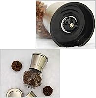 Vista 5 de Juego de molinillo de sal y pimienta, molinillo de sal manual, molinillo de pimienta de cerámica de grosor ajustable, herramienta de cocina, paquete