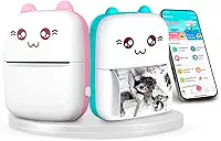 Mini Impressora Térmica Sem Fio Portátil Bluetooth BT9, Impressão Monocromática, 200 dpi (Rosa)