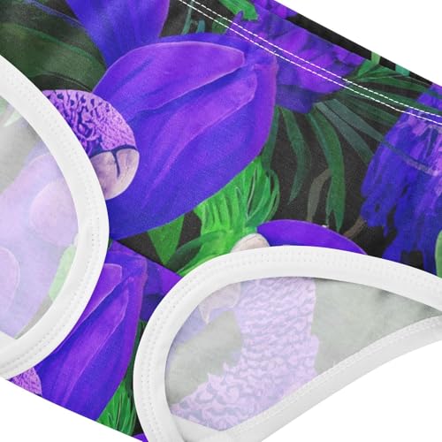 Bright Purple Parrots Green Leaves Girls Underwear Toddler 2t Cotton Girl Panties Cute Personalized Briefs Girls Undies4