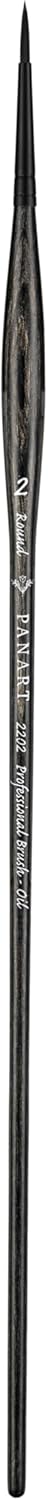 Pan Art Synthetic Round Brush No.02 for Oil Painting - Ideal for Artists - 1 Piece
