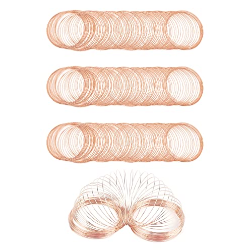 300 Loops Jewelry Wire Memory Beading Wire for Bracelet Making, Rose Gold Jewelry Beading Wire Memory Steel Wire Beading Wire for DIY Jewelry Making Crafts/Art Creation/Bracelet Necklace