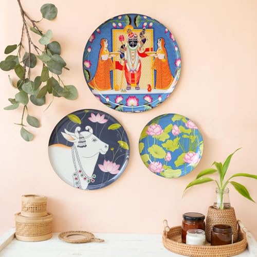 RITUALISTIC Pichwai Iron Wall Art Plates – Set of 3