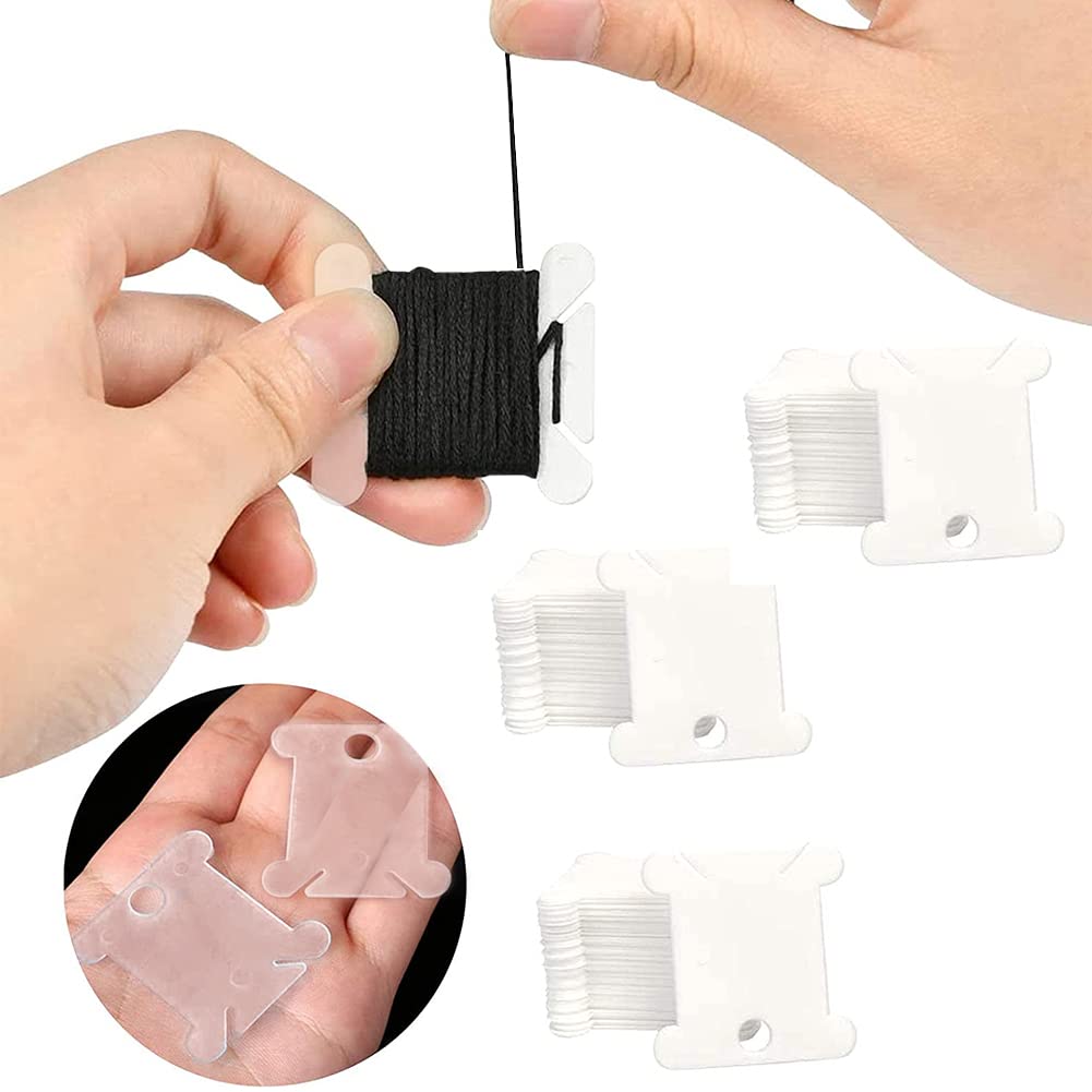 Xiuyer 400pcs Bobines Plastique Pour Fil De Broderie - Organisateur Croix Point 4 Couleurs