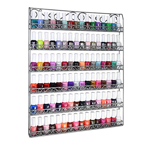 AMT Metal Nail Polish Rack, 108-Bottle Silver