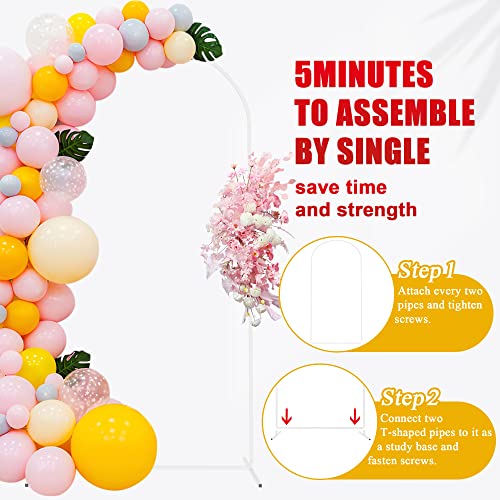 Putros Metal Arch Backdrop Stand 6.6FT White Wedding Backdrop Stand Square Arch Frame for Birthday Party Bridal Baby Shower Ceremony Decoration - Thumbnail 5