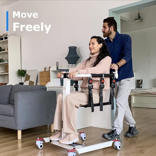 LCDOCTOR Patient Lift Transfer Chair, Wheelchair to Car Transfer Devices, Shower Lift Aids for Elderly Lightweight Foldable with Cushion - Patient Transfer with Padded backrest