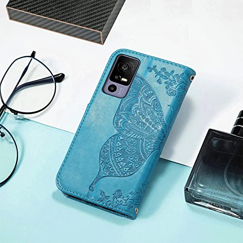 Étui portefeuille Jitterbug Smart4 housse cuir bleu papillon - 3