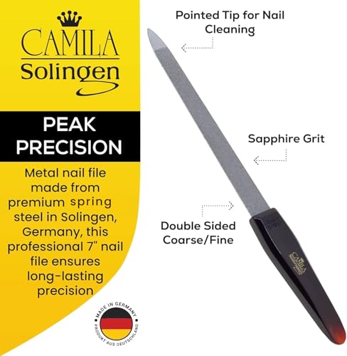 Lima de uñas de zafiro Camila Solingen CS19-2 de 8 pulgadas, pack de 2 unidades duraderas 2