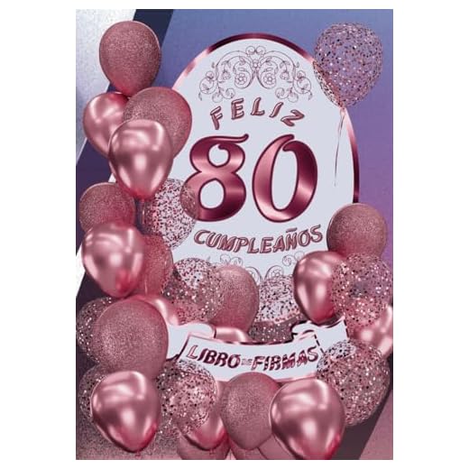 Feliz 80 Cumpleaños: Libro de Firmas y Dedicatorias de Invitados
