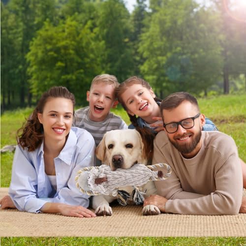 Drmstow Large Squeaky Dog Toys For Aggressive Chewers,Interactive Tug Of War Puppy Toys With Pull Rope,Tough Plush Pet Dog Chew Toys For Small thumb #6