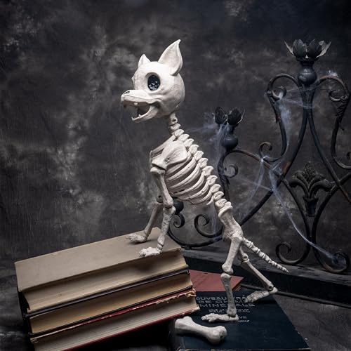 Image of JOYIN Plastic Chihuahua Dog Skeleton Halloween Decorations 12.6 inches Plastic Puppy Bones Skeleton with Posable Joints for Halloween Indoor Outdoor, Graveyard Party Decor