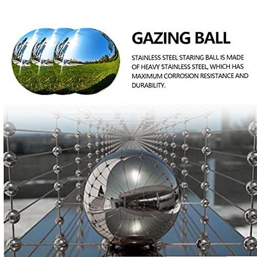 Stainless Steel Gazing Ball 13.8cm Mirror Polished Reflective Sphere Seamless Hollow Globe 3PCS - Image 3
