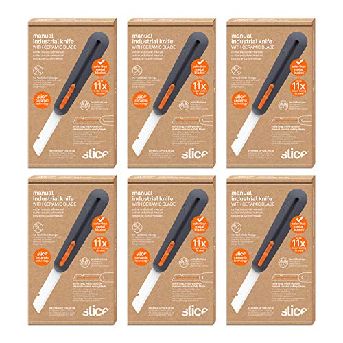 Slice 10559 3" Extra Long Insulation Foam Tool, Designed for Foam Cutting, Finger Friendly Ceramic Blade Adjusts to 4 Positions, Lasts 11x Longer vs Metal, 6 Pack by Slice - Used condition - US$136.62