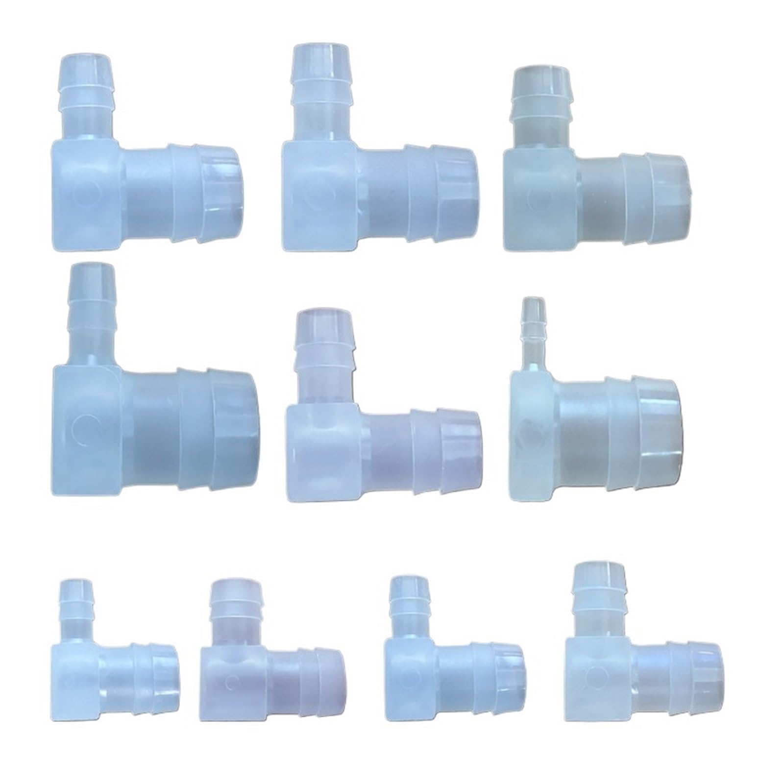 5 sztuk kątowe plastikowe złącze węża Pagoda kolanko w kształcie litery L różne średnice zewnętrzne nawadnianie ogrodu akwarium(10mm-12mm 5Pcs)
