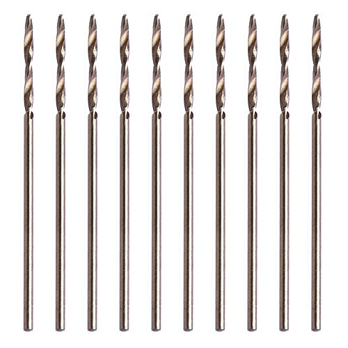 Misright 10Pcs HSS-Co Cobalt Twist Drill Bit Set- 1mm M35 General Purpose for Glass Soft Metal Tile Stone