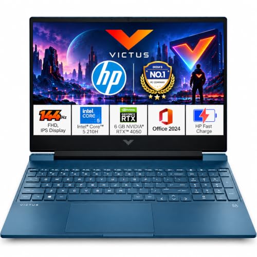 HP Victus Gaming (Intel Core 5 210H, 6 GB-NVIDIA RTX 4050 (24GB DDR5, 512GB SSD) FHD, 144Hz, 300 nits, IPS, 15.6''/39.6 cm, Win11, M365* Office24, Backlit Keyboard, Performance Blue, 2.29kg) FA2508TX - Image 2