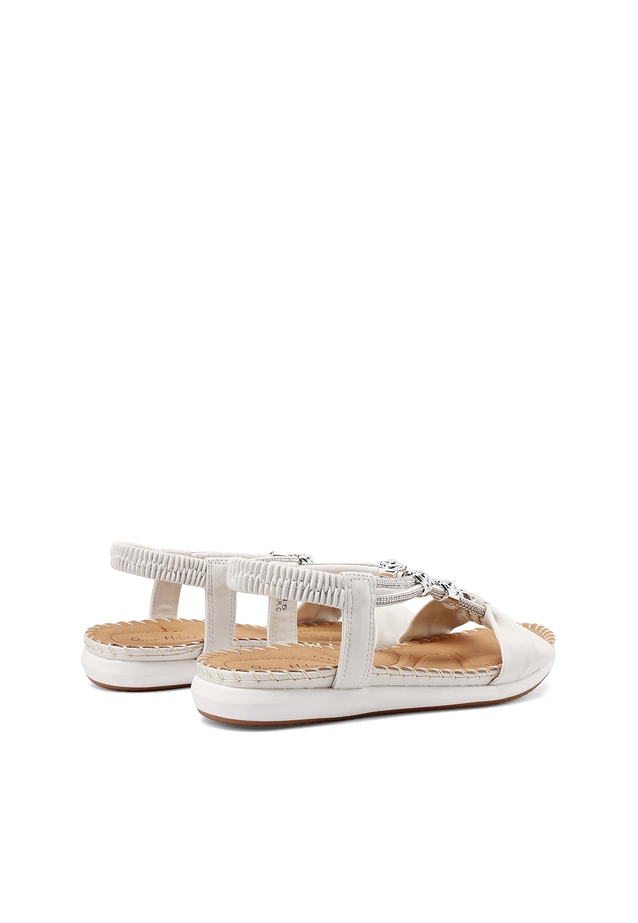 QUEEN HELENA Sandali Bassi T-Bar con Cinturino Elastico con Strass Donna BZ515