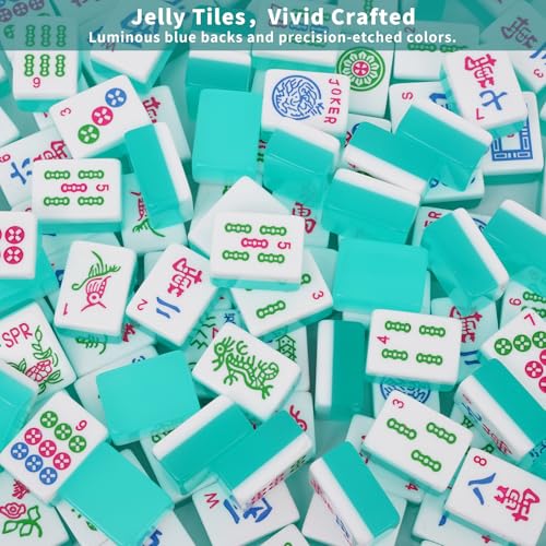 Juego de Mahjong Americano con 166 fichas y 2 dados miniatura 5