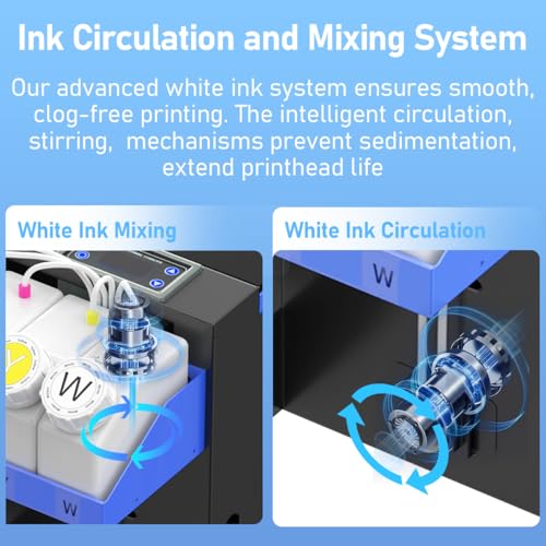 dsv a3 plus xp600 dtf printerdoubled printing speed compared to l180045 led multi-function touch screenbuilt-in white circulation and automatic cleaning c13-printerpowder shakerampdryer blue