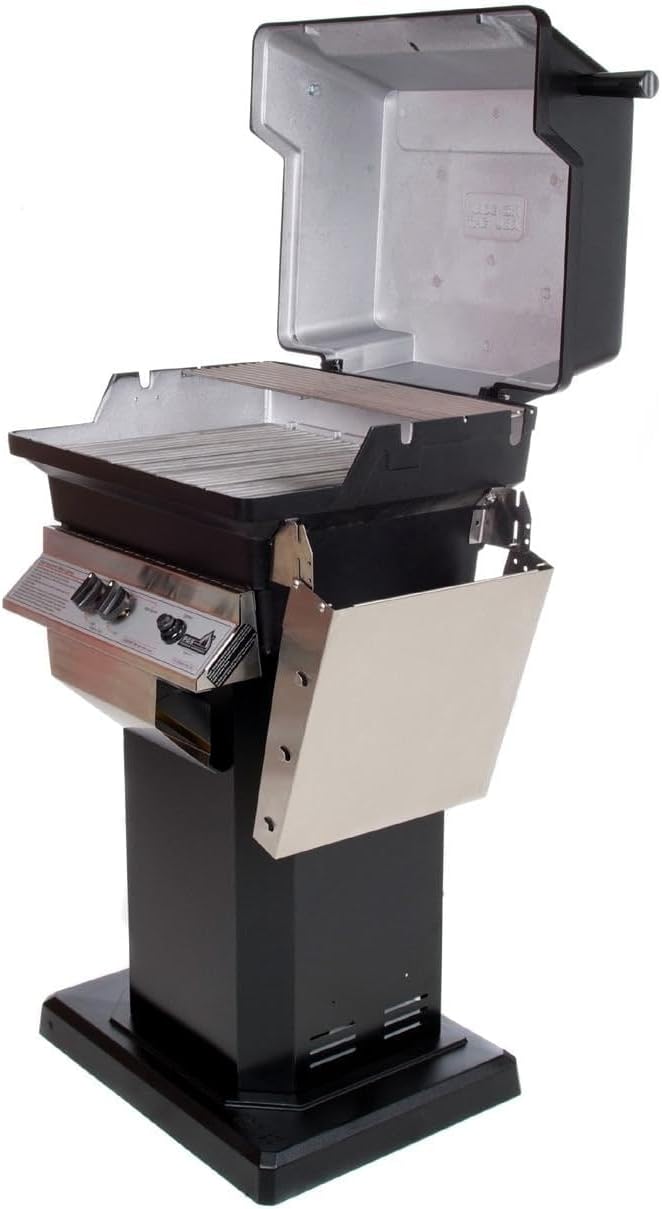 Premier Garden Supplies PGS A30 Cast Aluminum Natural Gas Grill On Black Patio Base