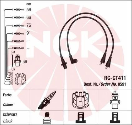 Faisceaux d'allumage NGK RC-CT411 suppriment les ratés moteur