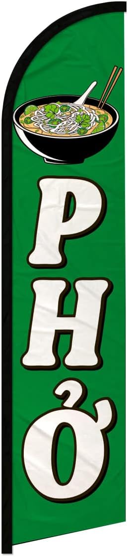 Pho Windless Banner Advertising Flag - Perfect for Restaurants, Food Trucks, Food Courts, Shops, Events, Cafes