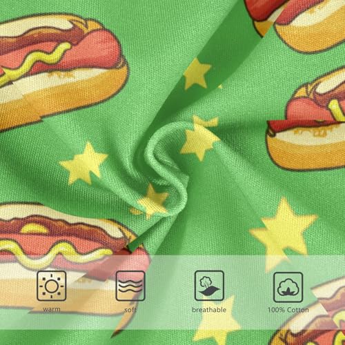 Wusikd Hot Dogs Boys' Underwear Cotton Green Stars Boys Briefs Soft Toddler Underwear 2T3