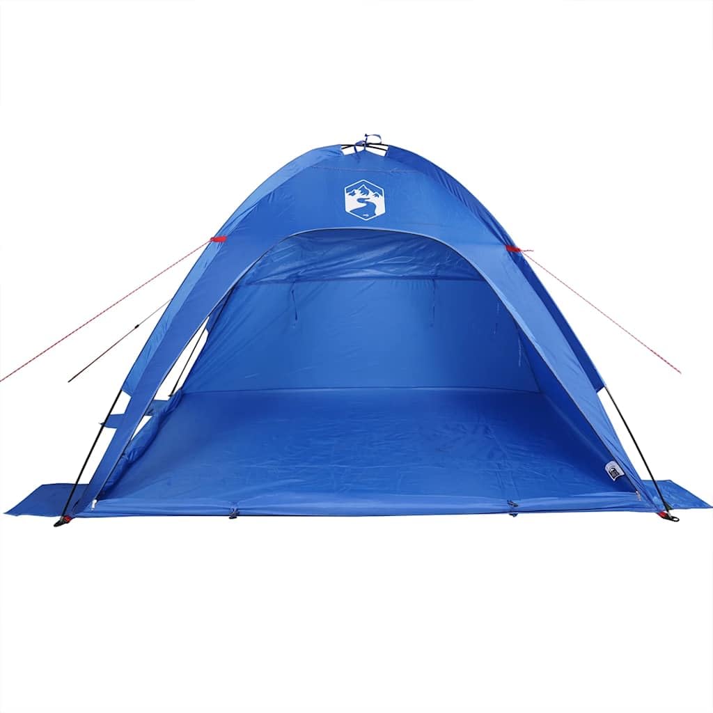 Tenda da spiaggia grigia, 210 x 150 x 130 cm, tenda parasole per spiaggia e giardino, tenda leggera con 2 ingressi, 2 finestre a rete, 4 sacchi di sabbia, picchetti e borsa per il trasporto