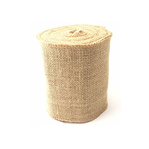LWR CRAFTS Natural Burlap Ribbon 10 Meters (15cm), Natural Jute - Image 2
