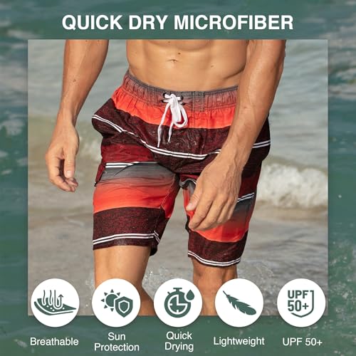 Image of Kanu Surf Men's Big Viper Extended Size Stripe Swim Trunk