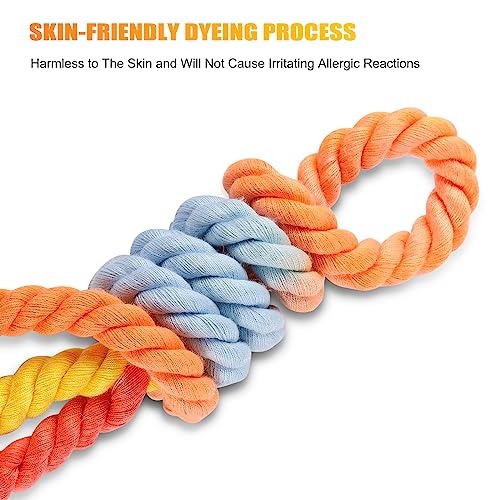 Nugutic Hundeleine, handgefertigt, geflochtenes Seil, für kleine, mittelgroße und große Hunde, 1,2 m, Regenbogen