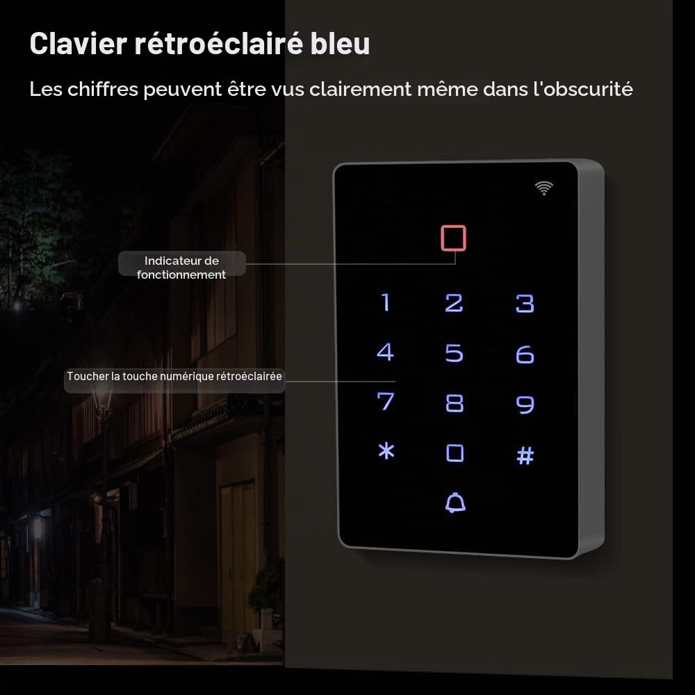 Clavier de contrôle d'accès WiFi autonome Tuya RFID 125 kHz contrôleur d'accès étanche pour système de sécurité d'entrée de porte