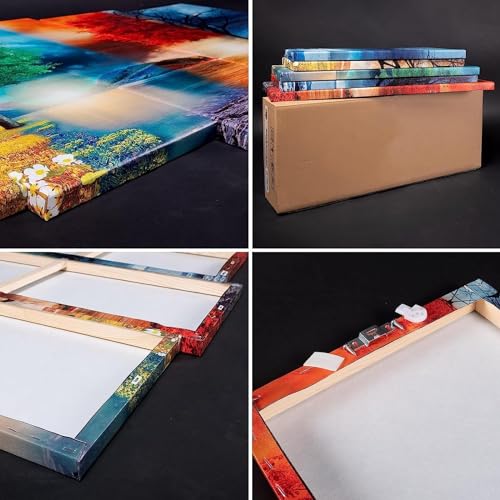 Tableau moderne paysage d'hiver impression HD grand cadre 200x100
