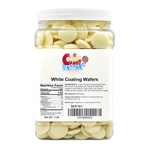 Sarah's Candy Factory Coating Melting Wafers White Chocolate in Jar, 3 Lbs