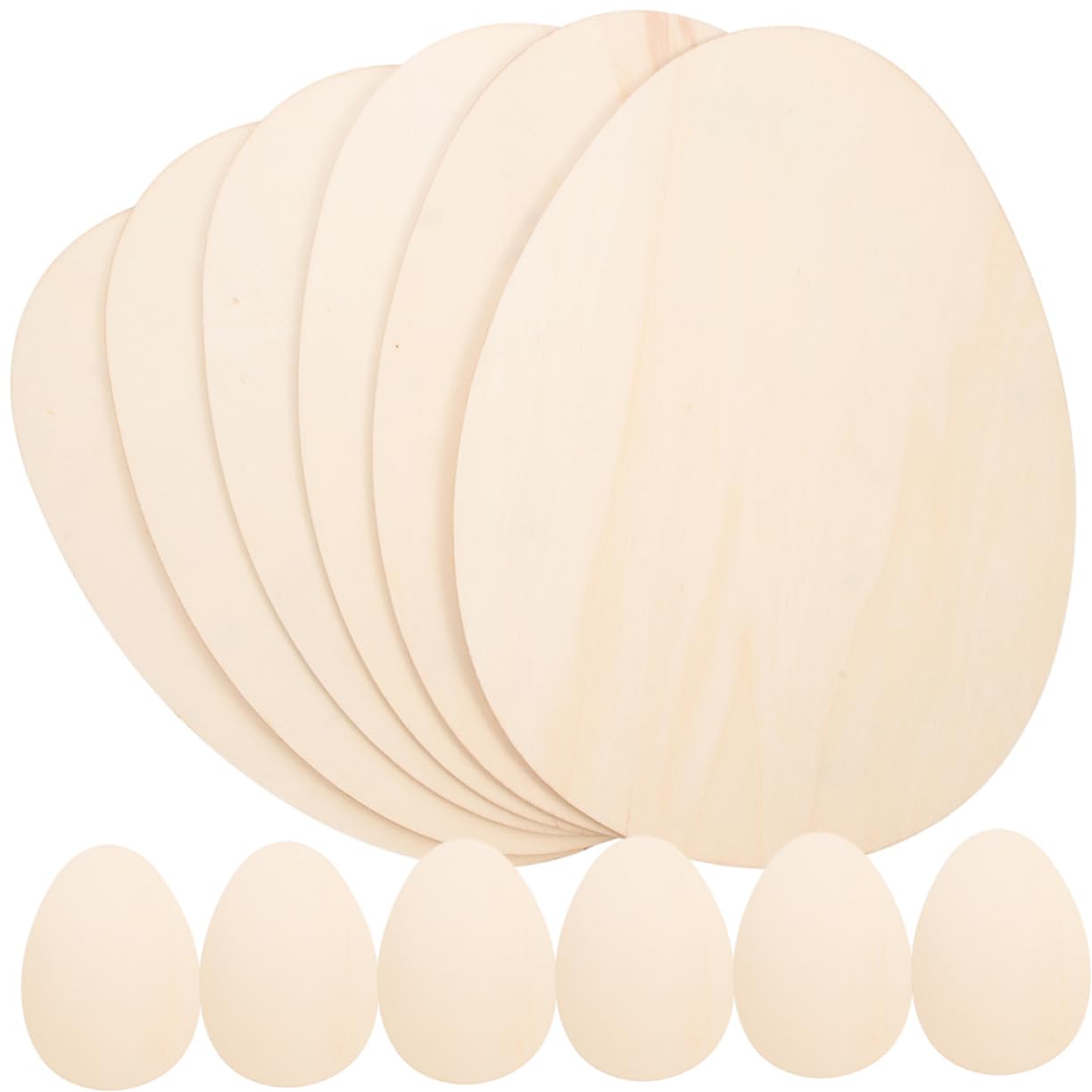 12 Stück Unlackierte Holz Ostereier Diy Holzschnitt für Bastelprojekte Blanko Holzscheiben zum Bemalen Frühlingsdekoration für Bastelfans