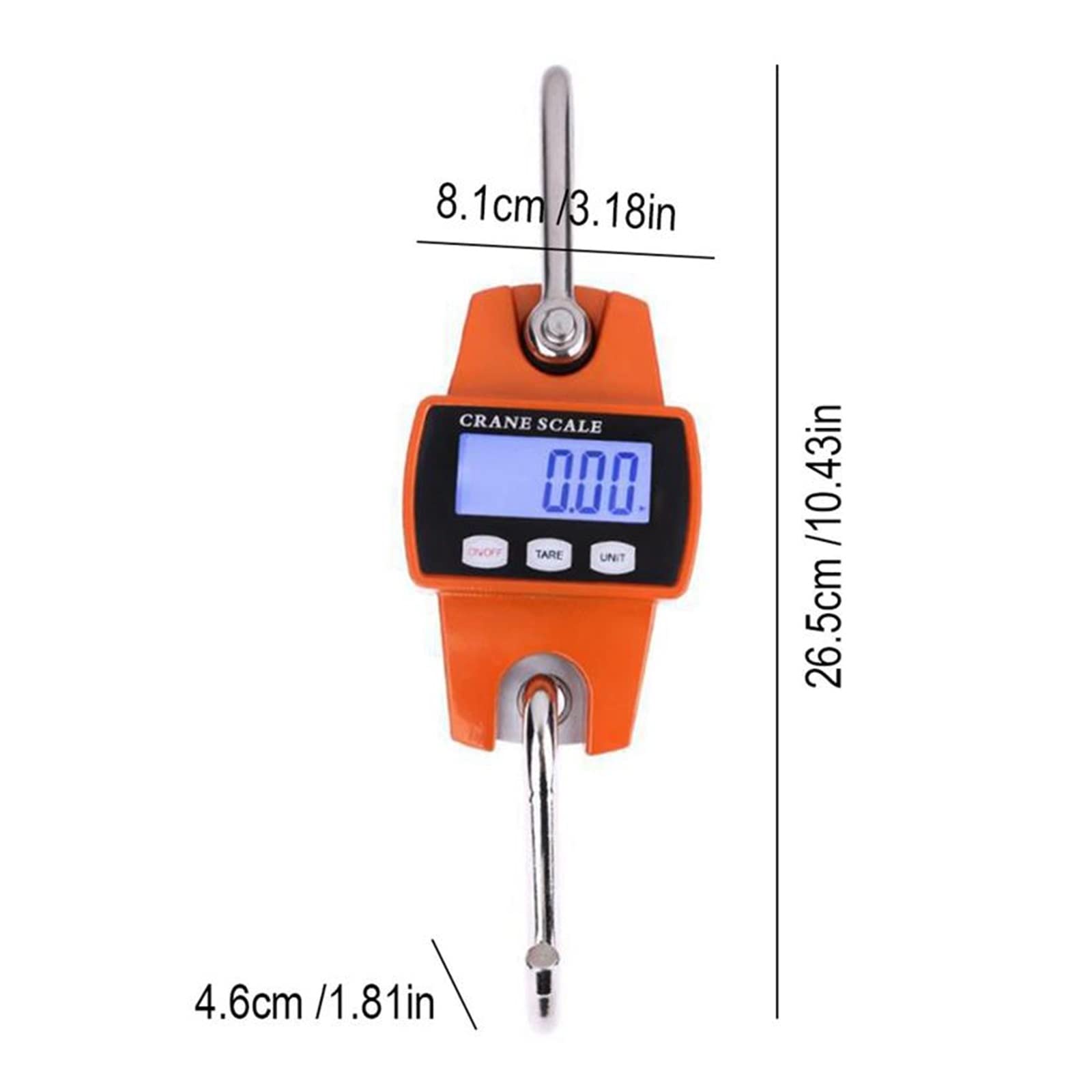 Básculas colgantes, Básculas de grúa digitales 300 kg / 50 g Básculas industriales con batería Básculas de carga Mini básculas de tracción LCD portátiles Gancho colgante Herramienta de peso