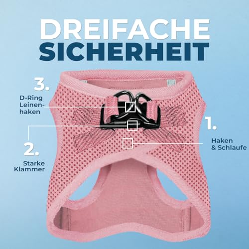 Voyager Step-In Air Hundegeschirr by Best Pet Supplies - All Weather Mesh Step in Vest Harness für kleine und mittlere Hunde, Rosa, size XS - Brust 33-37 cm