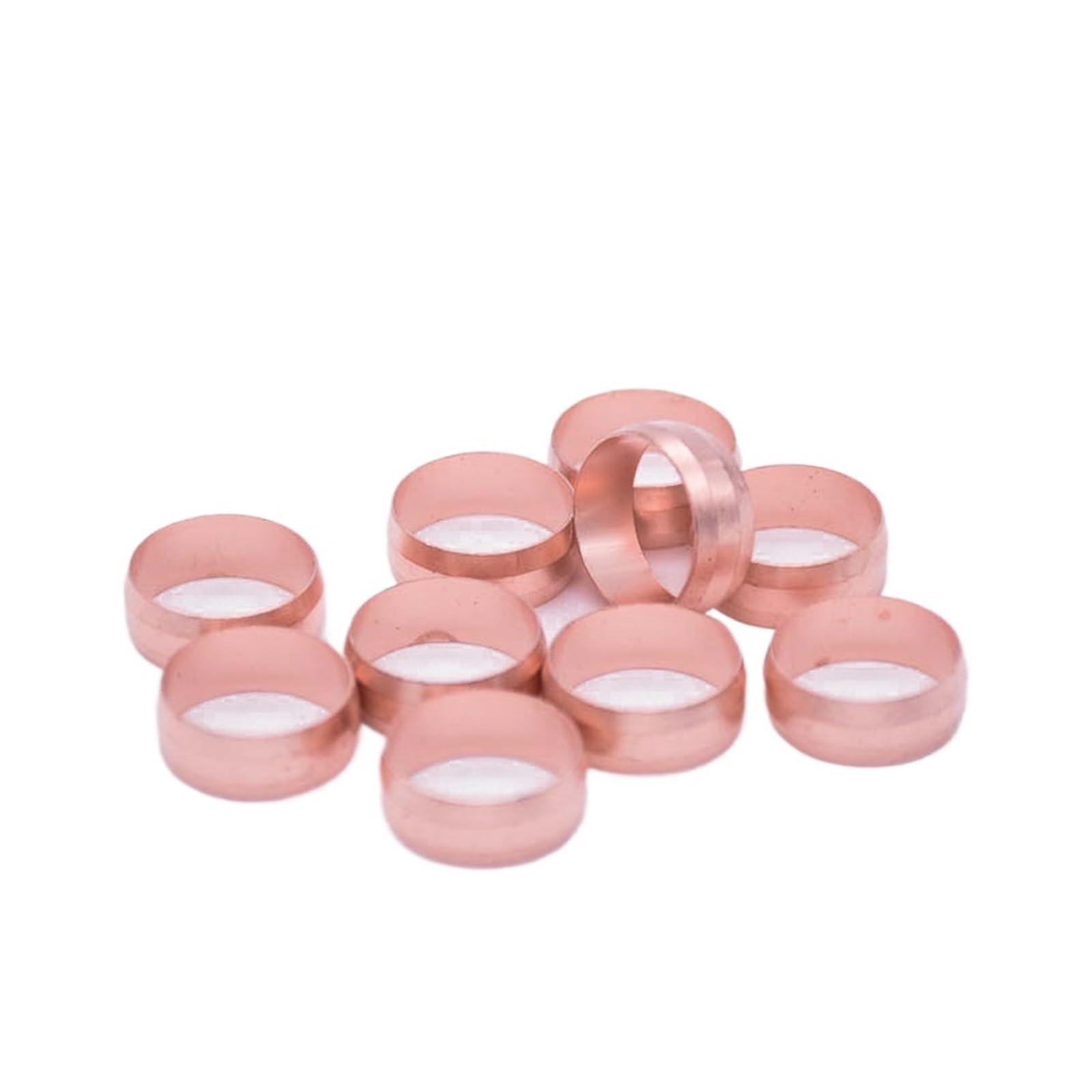 10 piezas de 8, 10, 12, 15, 16, 19, 20, 22, 25, 28 mm, agujero de virola de aceite para montaje de unión de compresión, agua, gas, aceite, manguito, anillo de cobre (15 mm)