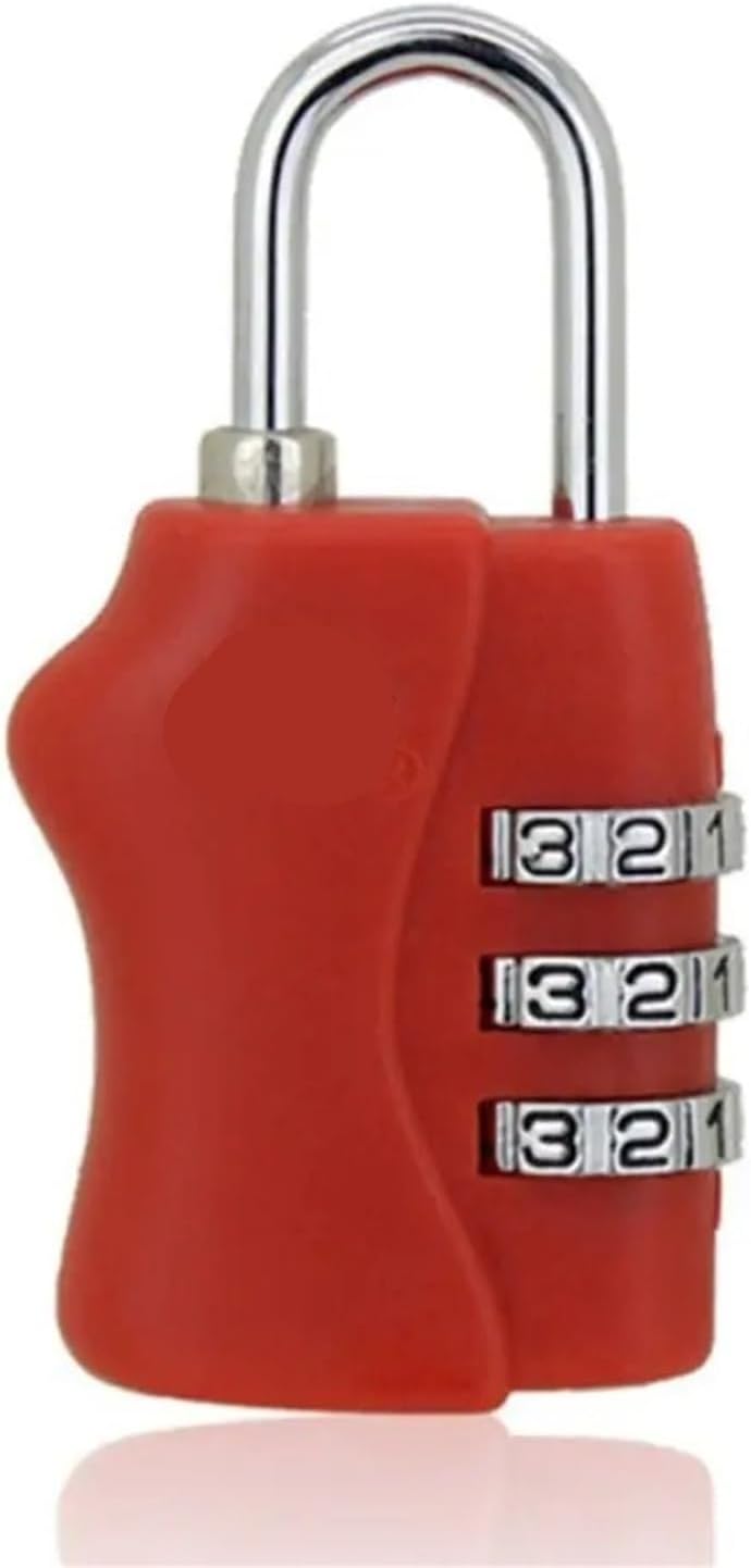 Password Lock Travel Luggage Security Tool Portable Contrast Color Padlock 3 Digit Combination Lock 1Pcs(A Black)